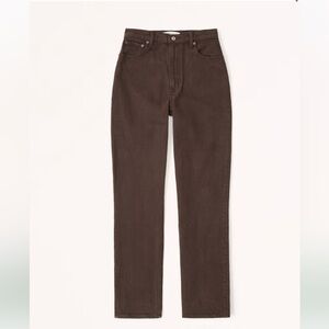 Abercrombie, Curve Love Ultra High Rise 90s Straight Jean, Brown